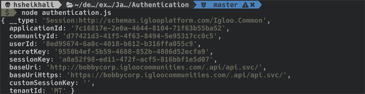 Response from v1 session creation